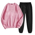 thumbnail image 1 of FAIWAD Womens Sweatsuit 2 Piece Set Crewneck Long Sleeve Pullover Sweatshirt and Solid Color Jogger Sweatpants 2Pcs, 1 of 6