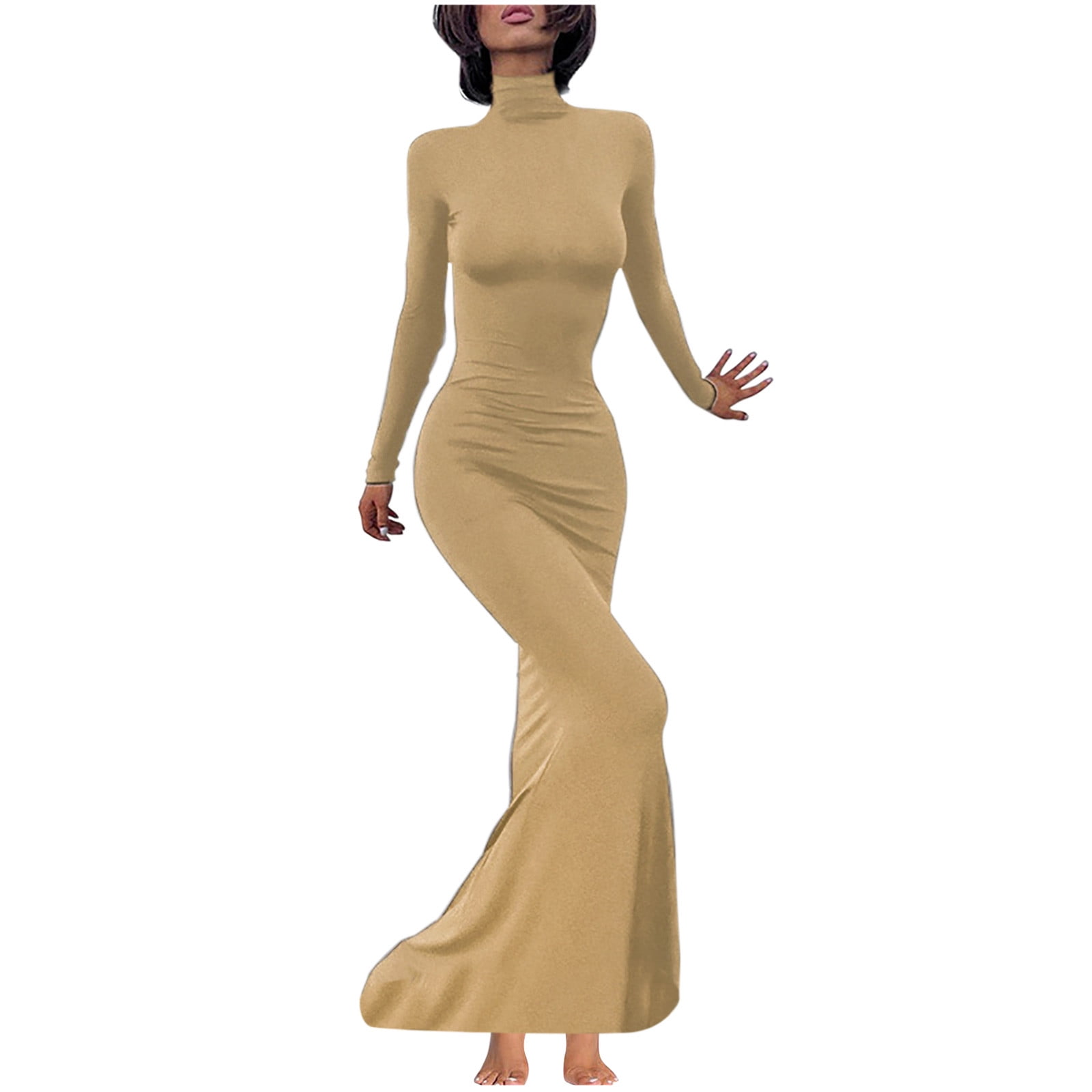 chinese dress ladies Compact Ultra Stretch Knit Long Sleeve Open Back Dress – Tibi Official main image 1