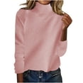 thumbnail image 1 of FAIWAD Womens Turtleneck Sweater Long Sleeve Solid Color Knitted Pullover Warm Fall Winter Jumper Tops, 1 of 6