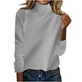 thumbnail image 1 of FAIWAD Womens Turtleneck Sweater Long Sleeve Solid Color Knitted Pullover Warm Fall Winter Jumper Tops, 1 of 6