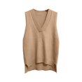 thumbnail image 1 of FAIWAD Womens V Neck Sweaters Vest Sleeveless Solid Color Pullover Fall Casual Knitted Tank Tops, 1 of 5