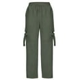 thumbnail image 1 of FAIWAD Womens Wide Leg High Waist Baggy Workout Cargo Pants with Pocket Drawstring Straight Hiking Pants (XX-Large, Green), 1 of 4