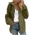thumbnail image 1 of FAIWAD Womens Winter Fleece Jackets Casual Lapel Fuzzy Zip Up Outwear Comfy Soft Oversized Long Coats, 1 of 7
