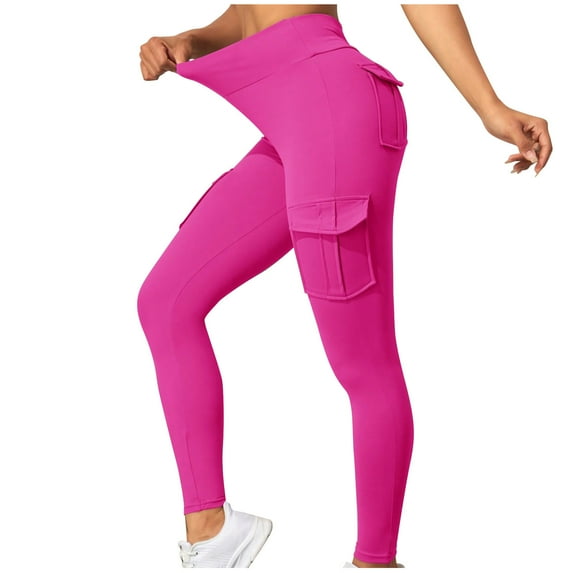 FAIWAD Yoga Pants for Women Color Solid Slim Fit Stretch Trousers Butt Liftting Seamless Leggings (X-Large, Red)