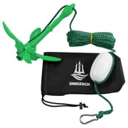 FAIZHI Kayak Anchor Kit, 3.5 lb Folding Grapnel Anchor Kit Trolley with 40ft Rope and PVC Buoy, for Fishing Kayaks SUP Paddle Boards Canoes Jet Ski PWC Inflatable Small Boats,Green