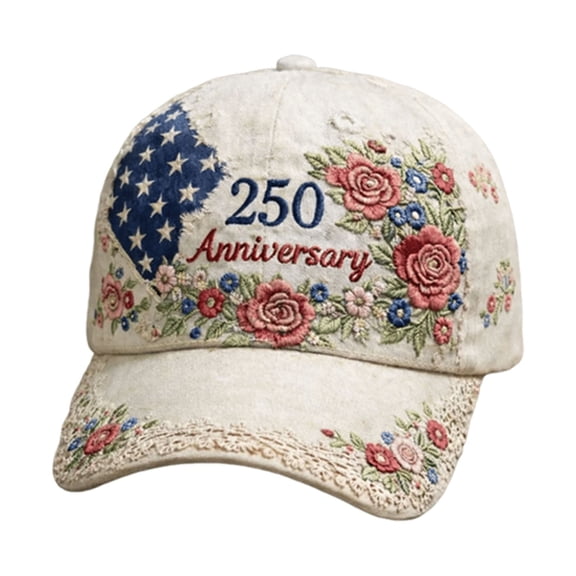 FAJHH 250 Anniversary Usa Hat, 250 Anniversary Cap, 1776 - 2026 Hat,Floral American Flag Baseball Cap