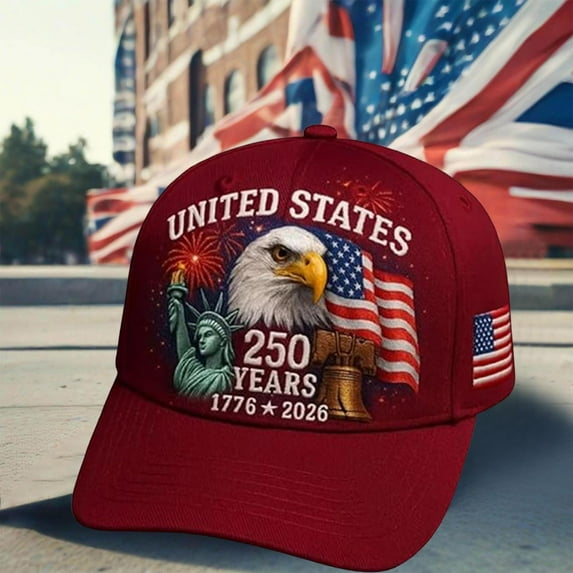 FAJHHA 250th Anniversary USA Hat for Men and Women, Classic Adjustable Denim Baseball Cap, Distressed Outdoor Travel Patriot Heritage Style | Rad