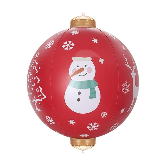 29" Giant Red Christmas Inflatable Balls, Illustration Xmas Balloon Ornament for Outside Indoor Christmas Blow Up Garden Patio Yard Lawn Holiday Decor