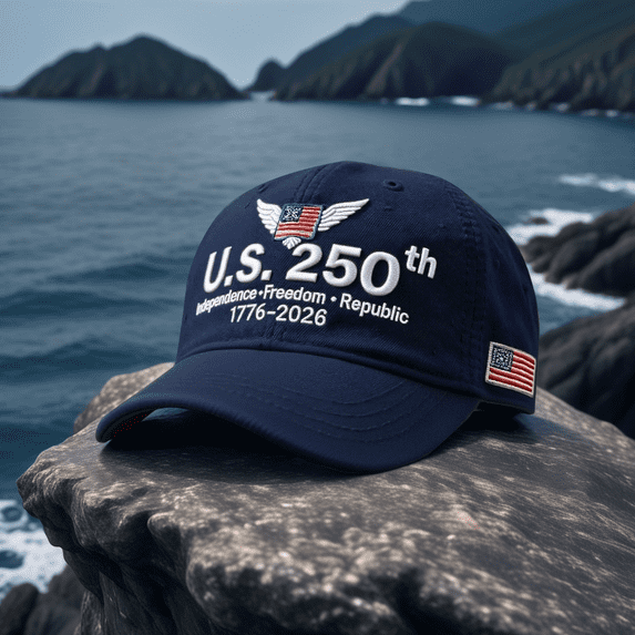 FAJHHA America 250th Celebration Cap, Classic Adjustable Low Crown Baseball Hat for Adults, Retro Casual Outdoor Heritage Style | D, Blue