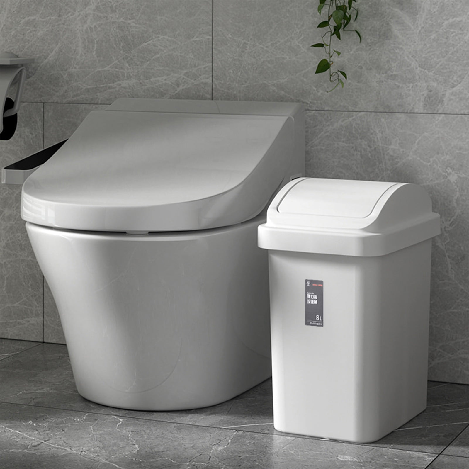 FAJHHA Swing Lid Trash Can with Lid Clearance,Small Bathroom Garbage ...