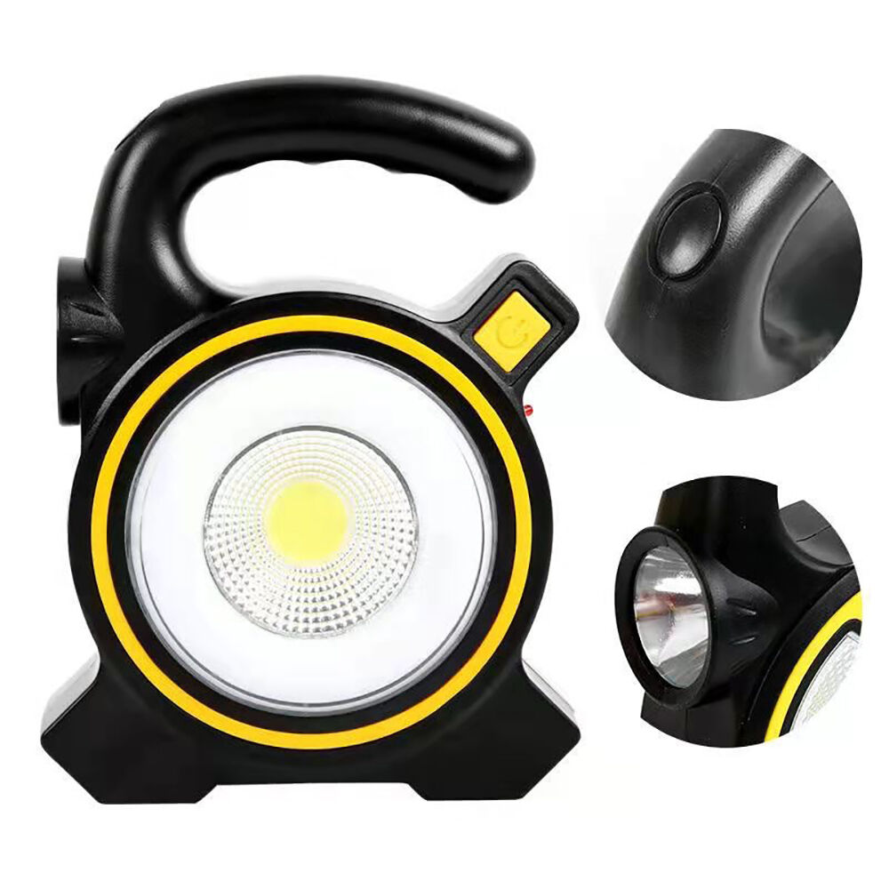 FAJIAN LED Portable Solar Camping Lantern, 1200mah Outdoor Camping Light, USB & Solar Charging, Outdoor Emergency Power Bank, COB Strong Light Flashlight for Camping, Travel, Outdoor