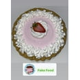 thumbnail image 1 of FAKERY BAKERY Fake Food Pie Creamy Strawberry Pink fake pie/prop/faux food/faux cake/home decoration/cake dummy/size 10x3”, 1 of 9