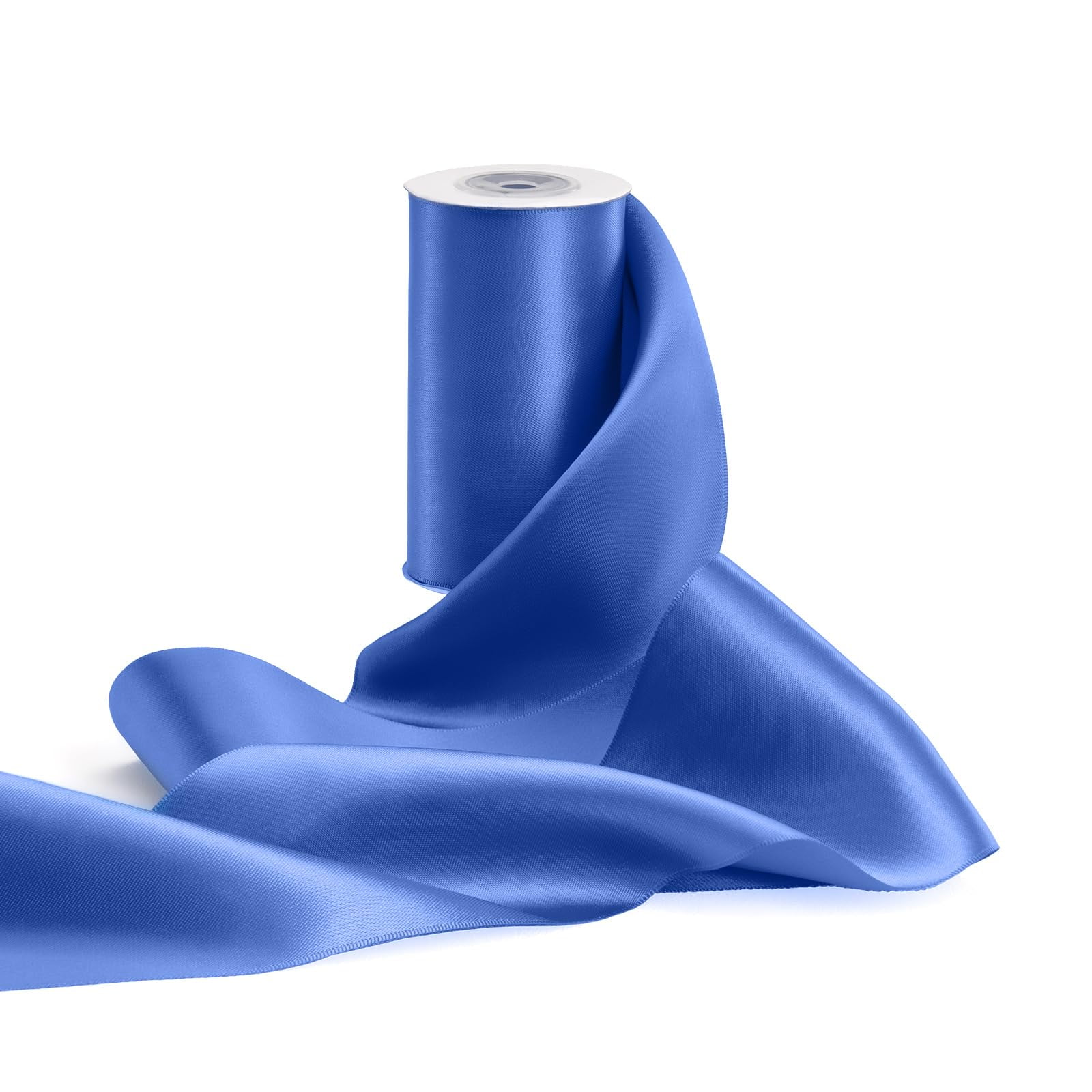 FAKILO Blue Satin Ribbon, 4 Inch Wide Double Royal Blue Ribbon for Gift ...