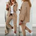 thumbnail image 1 of FAKKDUK Blazer Sets Women 2 Piece Outfits Womens Pants Suits Dressy Casual Slim Open Front Long Sleeve Blazers Work Sets Elegant Work Business Suit Sets Elegant Sets for Women, Khaki&M, 1 of 6