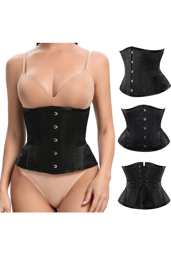 Plus Size Corsets For Women, Corset Tops, Bustier Tops for Women, Sexy Boned Top, Bustier Lingerie For Halloween Costume Dress Gothic Shapewear Sexy Underwear, Black&L
