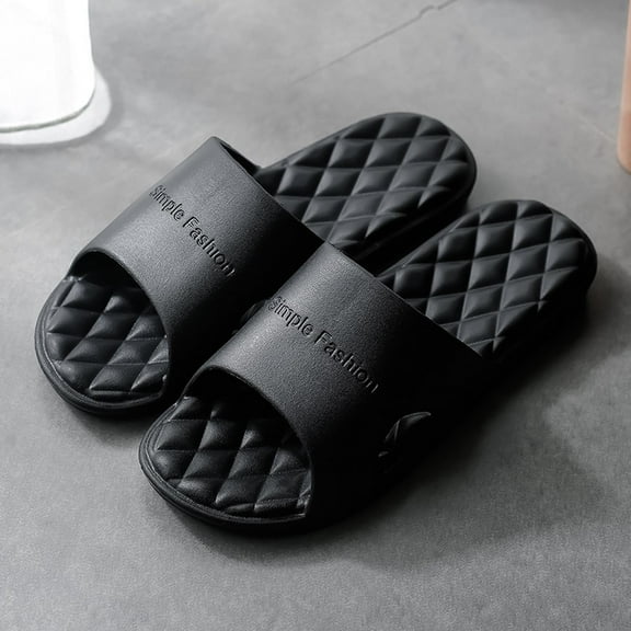 FAKKDUK Shower Slippers for Women and Men EVA Bathroom Pool Sandals Non Slip Comfy Soft Quick-drying Pillow Open Toe Slides Thick Sole Lightweight Spa House Shoes Indoor Outdoor, 270&Black