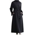 thumbnail image 1 of FAKKDUK Women Muslim Abaya Long Sleeve Maxi Dress Loose Full Cover Islamic Robe Kaftan Abayas Muslim Dress for Women Islamic National Robe,M, 1 of 8