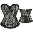 thumbnail image 1 of FAKKDUK Women's Boned Underbust Waist Cincher Corset Plus Size Corsets For Women Bustier Lingerie For Halloween Costume Dress Bustier Top Gothic Shapewear Sexy Underwear, Beige&S, 1 of 8