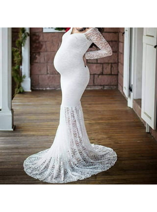 Pregnancy Clothes Thanksgiving Deals Clearance Women Fashion Sexy Mesh Lace  Long Sleeve Photography Mopping Long Dress Maternity
