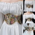 thumbnail image 1 of FAKKDUK Women's Spaghetti Straps Corset Satin Square Neck Vintage Boned Bustier Corsets for Women Corset Top Womens Renaissance Bustier Corset Lace Up Vintage Boned Dresses, Beige&L, 1 of 8
