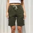 thumbnail image 1 of FAKKDUK Women's Sweat Shorts 5" 12" Drawstring Elastic Waist Cute Running Shorts Summer Casual Shorts for 2023 Womens Gym Short Pants Loose Fit, S&Army Green, 1 of 8