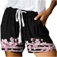 thumbnail image 1 of FAKKDUK Womens 2023 Casual Shorts High Waisted Drawstring Cute Comfy Elastic Summer Shorts Women's Casual Elastic Waist Shorts Women Bermuda Short with Pocket , M&Black, 1 of 4