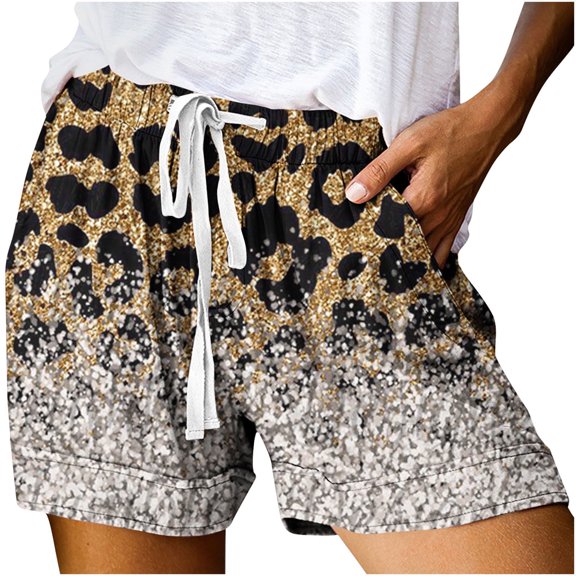FAKKDUK Womens 2023 Casual Shorts High Waisted Drawstring Cute Comfy Elastic Summer Shorts Women's Casual Elastic Waist Shorts Women Bermuda Short with Pocket , XL&Pink