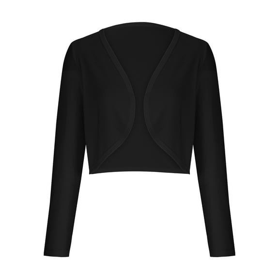 FAKKDUK Womens Cropped Blazer Open Front Long Sleeve Blazers for Work Casual Suit Coats for Women Casual Work Outfits for Women Office