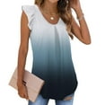 thumbnail image 1 of FAKKDUK Womens Tops Hide Belly Tunic 2023 Summer Sleeveless T Shirts Cute Flowy Henley Tshirt Casual Dressy Blouses for Leggings Women's Casual Floral T-Shirt Vest Tank Tops, XL&Navy, 1 of 5