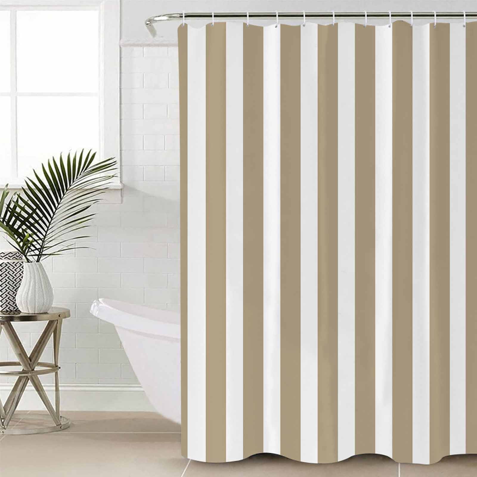 FAKULI Shower Curtain, Beige Striped Stall Shower Curtains for Bathroom ...