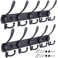 thumbnail image 1 of FAKYFJ Stainless Steel Wall Mounted Coat Rack, 5-Hook Rail, Wall Coat Hanger, Black, 2 pack, 1 of 7