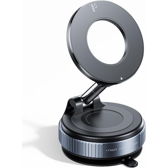 FAKYFJ Vacuum Magnetic Car Phone Holder, 360° Rotating Strong Suction Cup Phone Mount Compatible with MagSafe, iPhone and Android Phones for Car Dashboard, Windshield, Gym Mirror and Smooth Surfaces