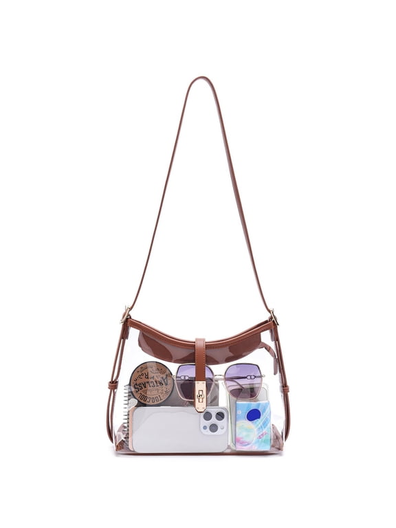 Clear Crossbody Bag for Women, Small Transparent Shoulder Purse for Concerts and Sports Events