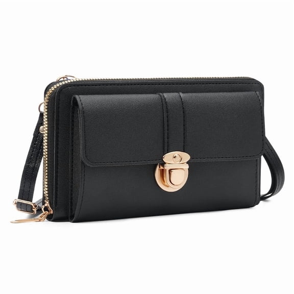 FALAN MULE Crossbody Bags for Women Small Leather Cell Phone Wallet Wristlet Purse with Zip Around