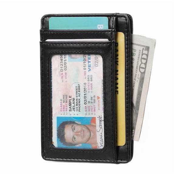 FALAN MULE Leather Wallet for Men Slim RFID Blocking Card Holder Travel-Friendly Minimalist Front Pocket Wallet