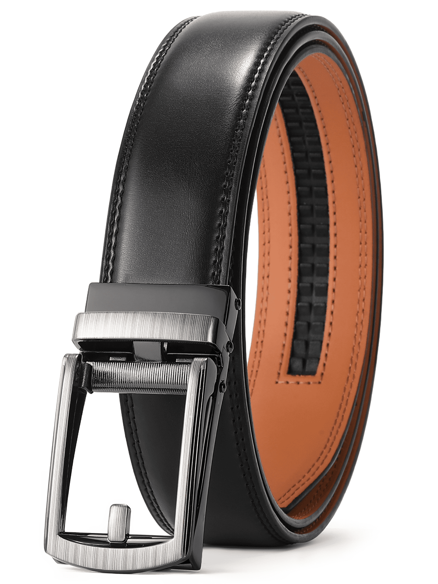 HYJTYA Men's Ratchet Genuine Leather Belt with 3D Eagle