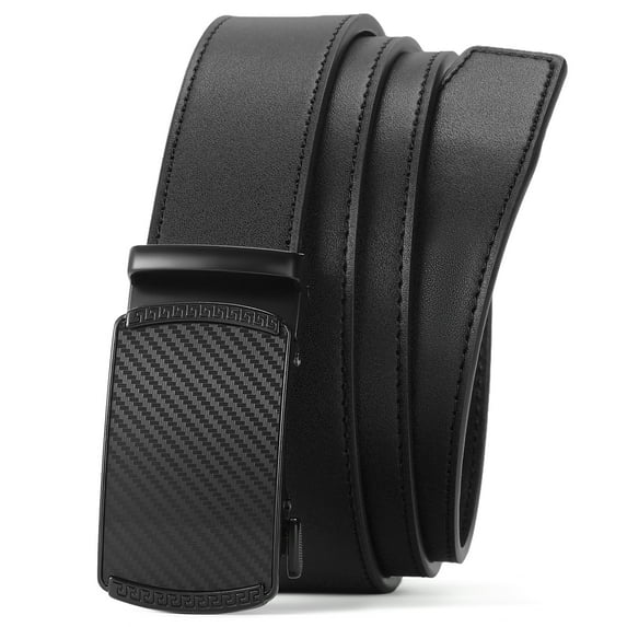 FALAN MULE Mens Ratchet Belt,Leather Adjustable Slide Belt For Gift Mens Dress Casual 1 3/8",Size Adjustable,Elegant Gift Box