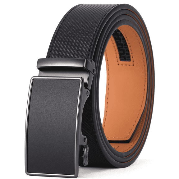 Falan Mule Belt for Men Genuine Leather Ratchet Men Belt with Automatic Click Buckle Dress Belt for Men with Gift Box