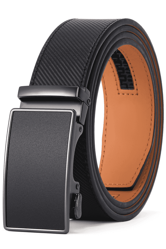 Belt for Men Genuine Leather Ratchet Men Belt with Automatic Click Buckle Dress Belt for Men with Gift Box