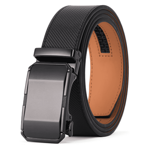 Falan Mule Belt for Men Genuine Leather Ratchet Men Belt with Automatic Click Buckle Dress Belt for Men with Gift Box