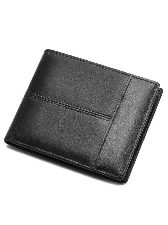 Mens Wallet Genuine Leather RFID Blocking Large Capacity Trifold Wallet for Men with 13 Card Holders