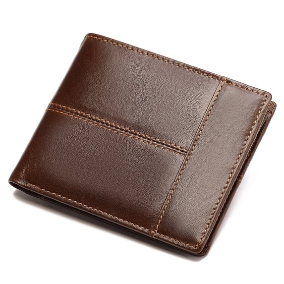 FALAN MULE Mens Wallet Genuine Leather RFID Blocking Large Capacity Trifold Wallet for Men with 13 Card Holders