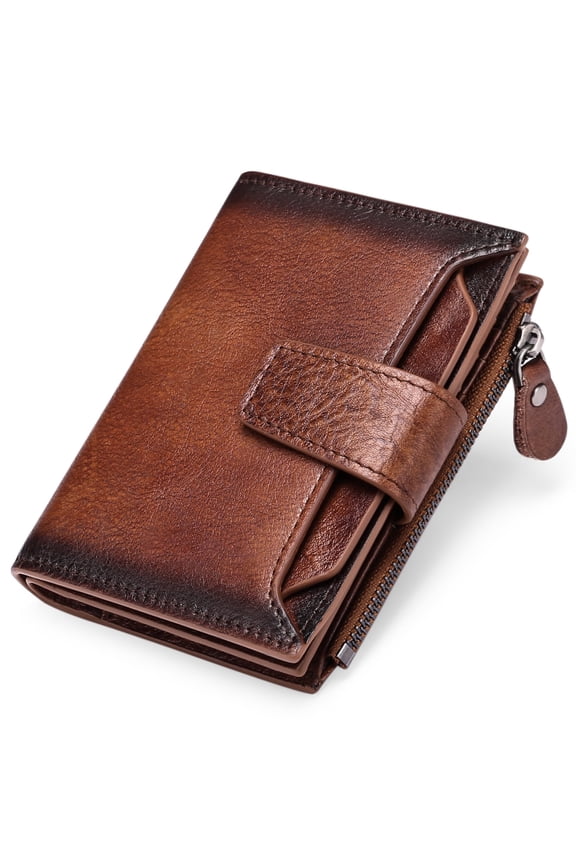 Minimalist Wallet for Men Leather RFID Blocking Coin Purse Bifold Card Holder