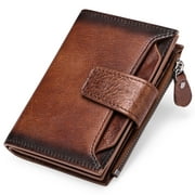 FALAN MULE Minimalist Wallet for Men Leather RFID Blocking Coin Purse Bifold Card Holder
