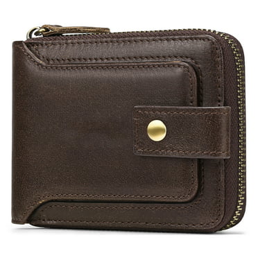 Men's Leather Bifold Wallet with a Coin Pocket by Leatherboss - Walmart.com