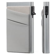 Slim Smart Aluminum Card Holder Mens Wallet Minimalist Leather RFID Blocking Metal Pop Up Wallet