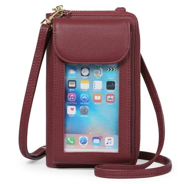 Leather Crossbody Bag Cell Phone Purse Wallet For Women Small Clutch ...