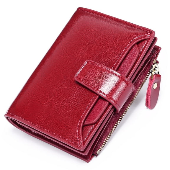FALAN MULE Small Wallet for Women Genuine Leather Bifold Purse RFID Blocking Card Holder