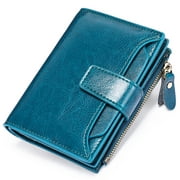 FALAN MULE Small Wallet for Women Genuine Leather Bifold Purse RFID Blocking Card Holder