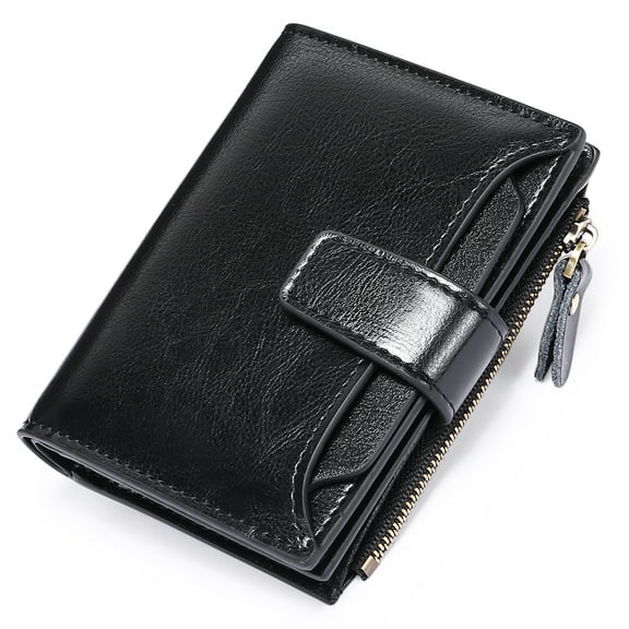 FALAN MULE Small Wallet for Women Genuine Leather Bifold Purse RFID Blocking Card Holder